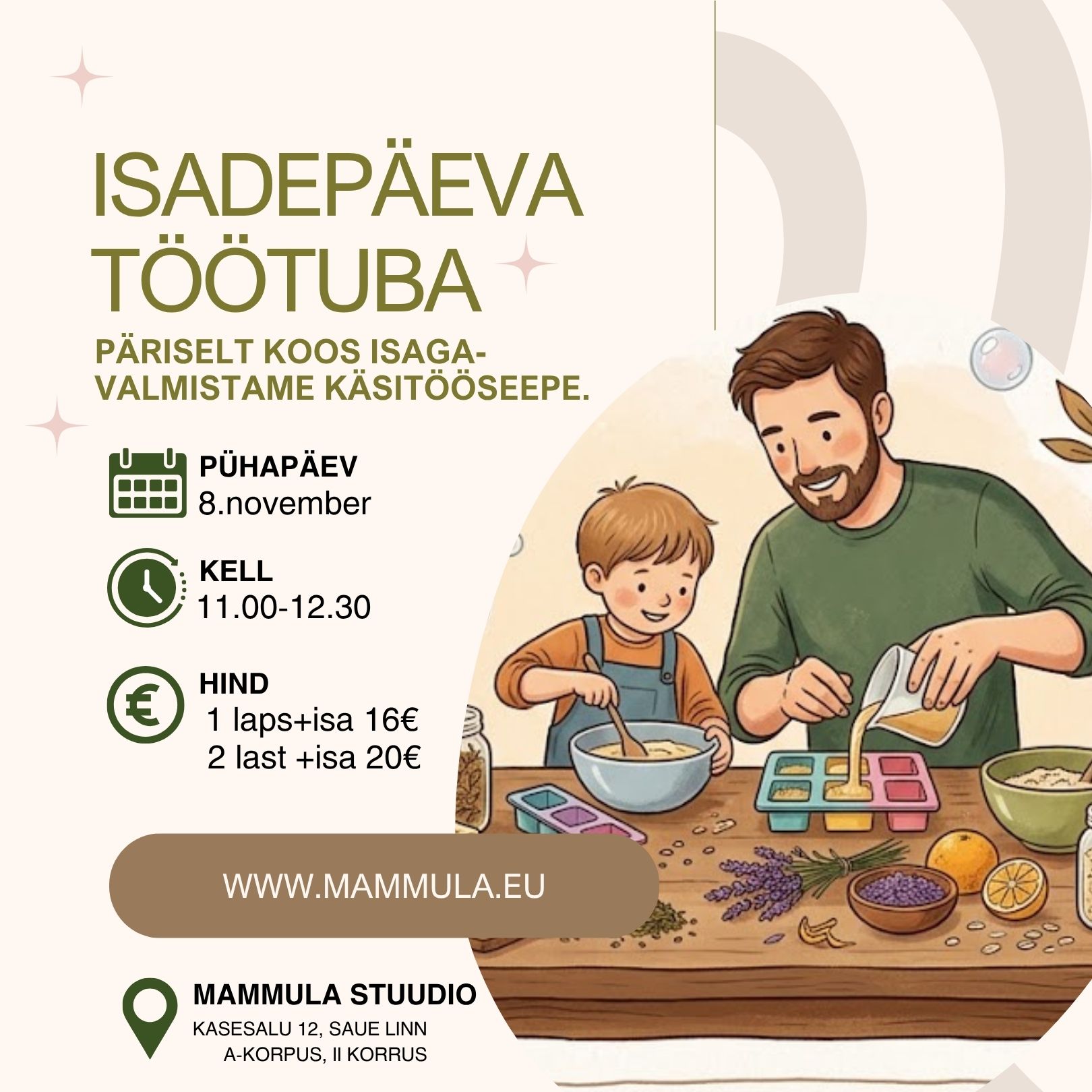 Töötubade sari “PÄRISELT KOOS” – isadepäeva eri!