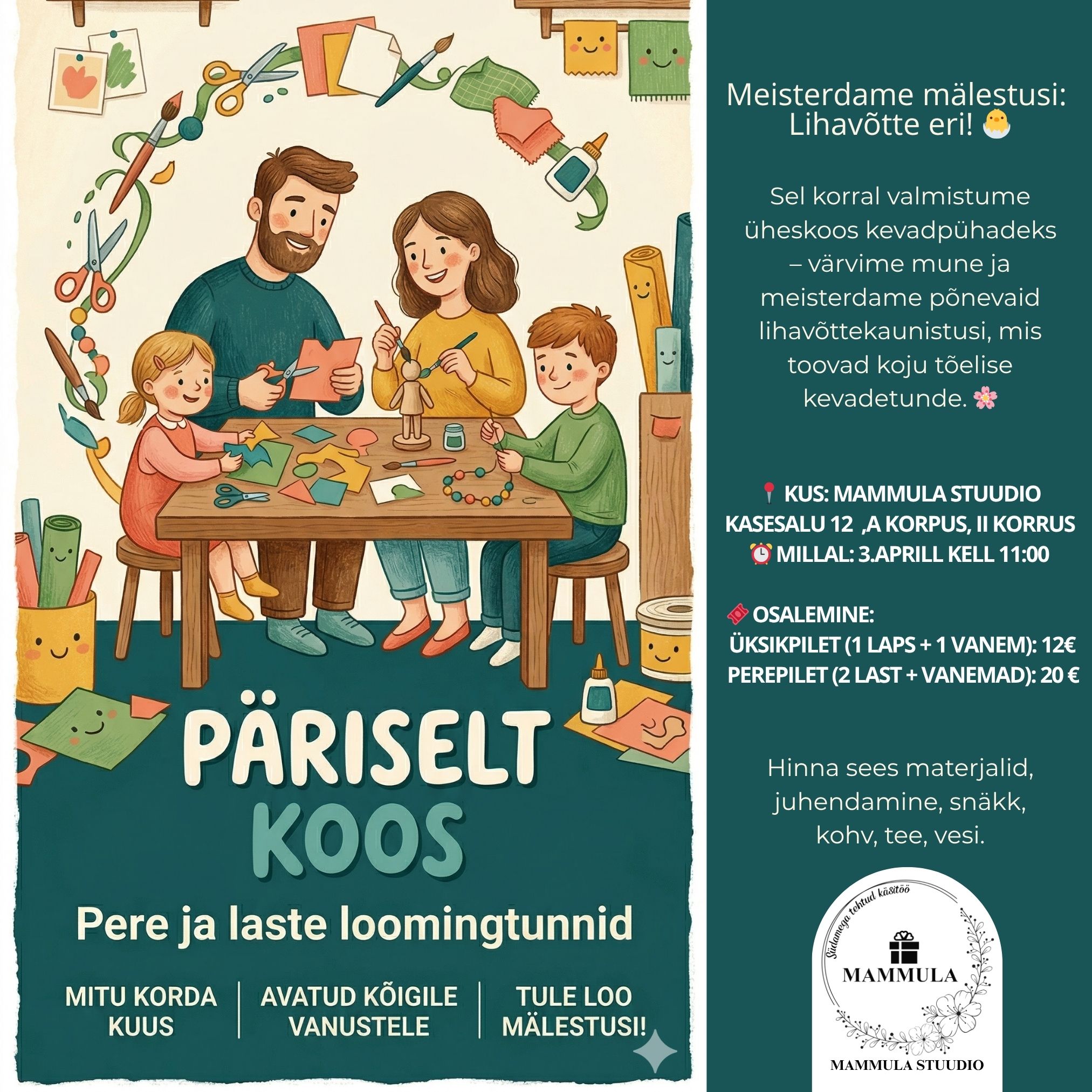 Töötubade sari “PÄRISELT KOOS”-lihavõtte eri!🐰